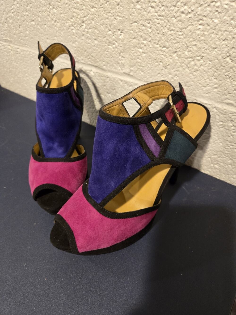 Nine West Womens Multicolor Suede Heels